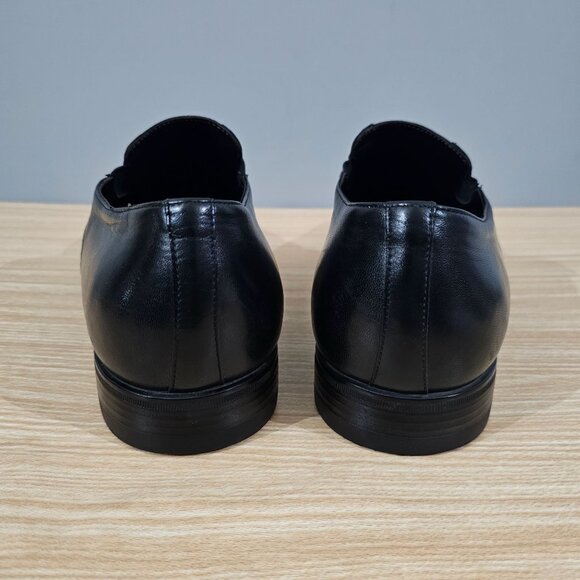 Santoni Loafer Smooth Calf Leather Mens Slip On Black Size 11 Extra Wide main image 13